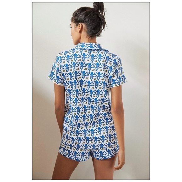 ROLLER Rabbit Blue Monkey Short Polo Pajamas - Picture 3 of 7